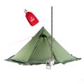 Kotatelttasetti kamiinalla 2 vihre&auml;