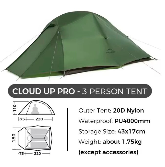 Nylon Teltta 2-3 hengelle Naturehike Vihre&auml;