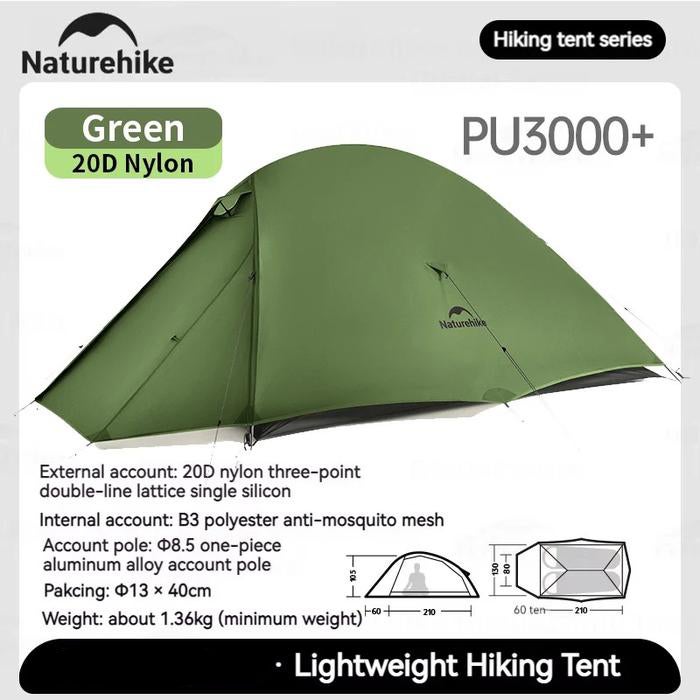 Teltta Kahdelle hengelle, ultrakevyt 20D Nylon Vihre&auml;, kupoliteltta