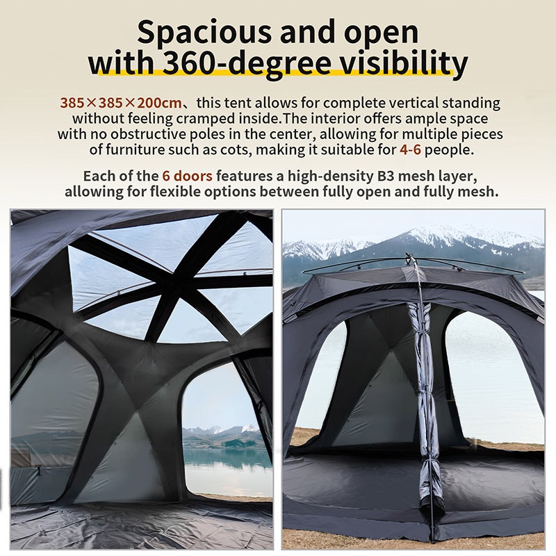 Teltan 6 oven / ikkunan lis&auml;ksi katossa on verkollinen ikkuna joka avataan/suljetaan tarpeen mukaan.