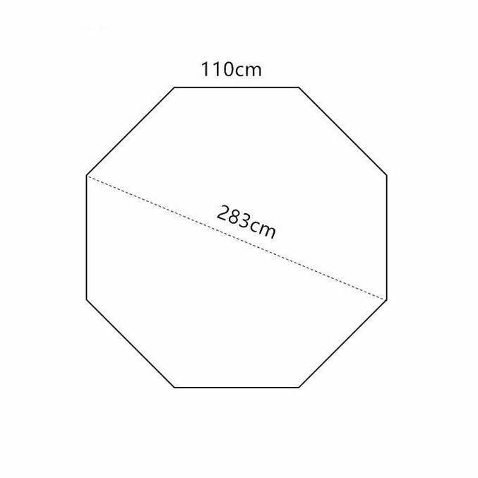 Pohjakankaan halkaisija  283cm.