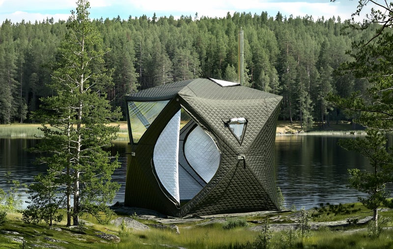 Telttasauna pilkkiteltta 180 x 180 x 200 ikkunallinen