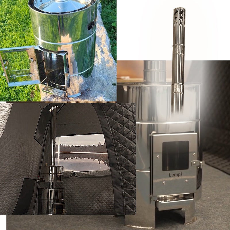 Kiukaassa arina, tuhkaluukku, 6 osaisessa savupiipussa my&ouml;s piipunhattu