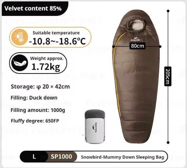 Untuvamakuupussi SnowPetrel -11&deg;C , untuvaa 1000g