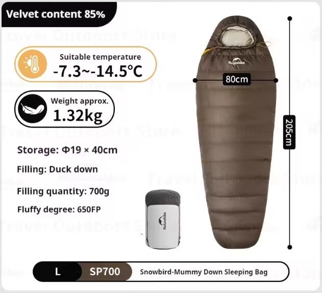 Untuvamakuupussi SnowPetrel -7&deg;C , untuvaa 700g.