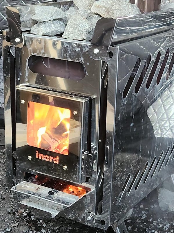 Telttasaunan kiuaskamina 20kg, kookas tehokas kiuas.