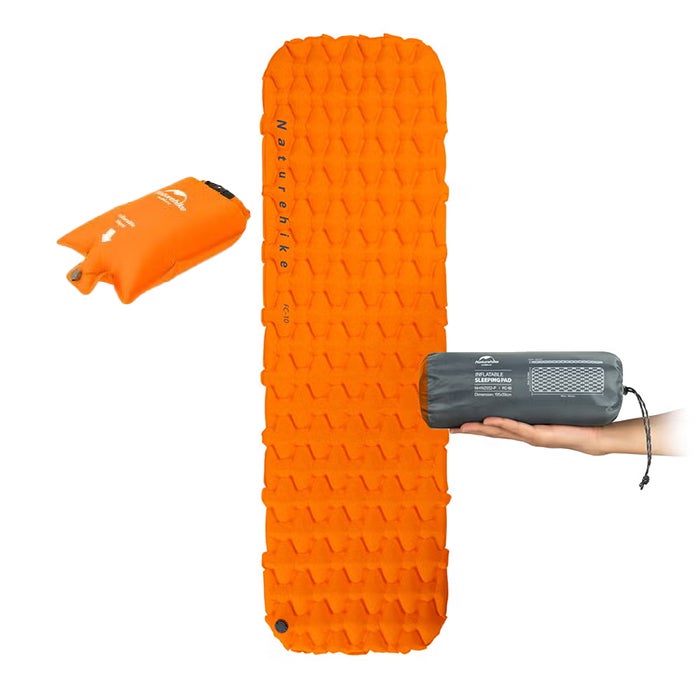 Ultrakevyt makuualusta 6,5cm Oranssi ilmauss&auml;kill&auml;, Naturehike.